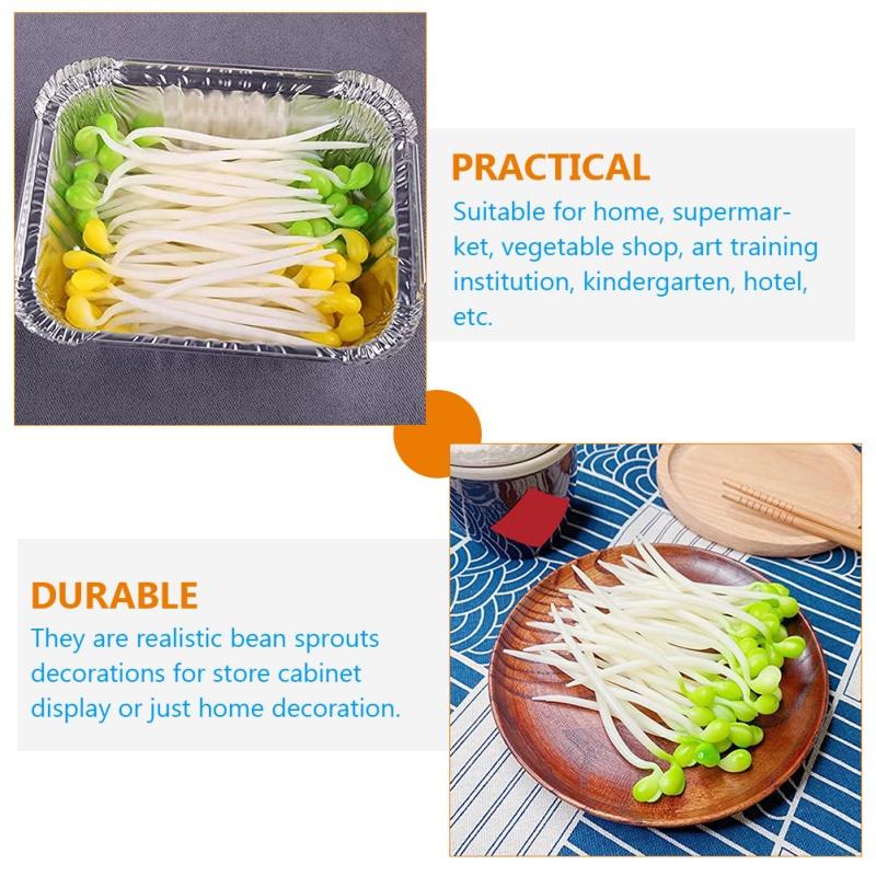 30 Pcs Elastic Stress Relief Toy Interest Bean Sprouts Stretch Vegetable Model Sprouts Decompression Simulation Kitchen Decor