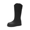 2026 Women's Rubber Rain Long Boots Plush Lined Warm Non-slip Waterproof Outdoor Platform Shoes Women's High Boots Botas Mujer