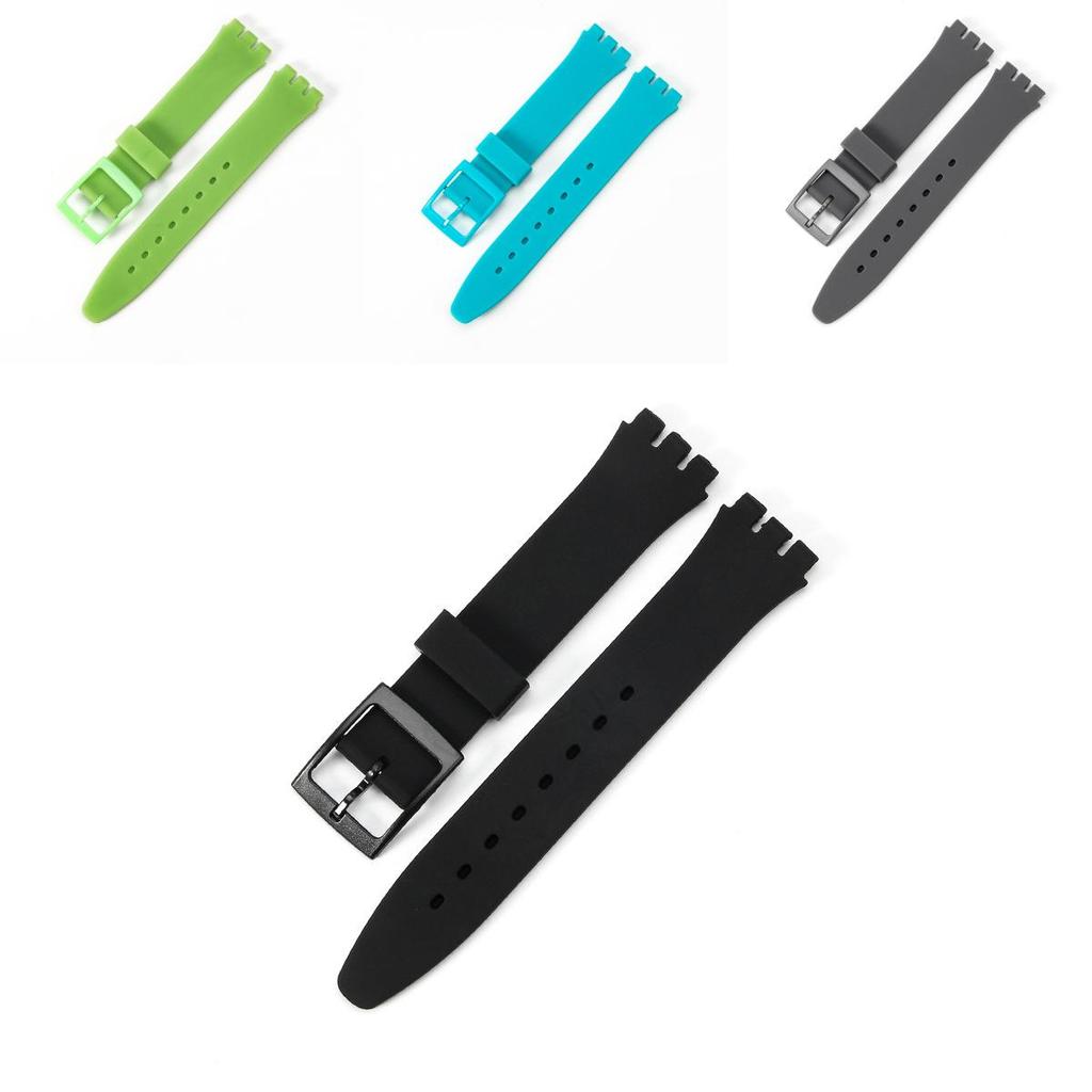 Durable Silicone Watch Strap Replacement For Swatch 16mm 17mm 19mm 20mm