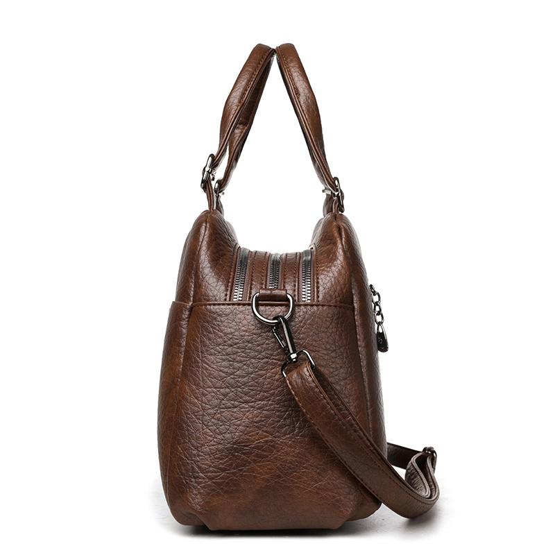 Bolsa Tote Grande Capacidade PU Feminina Multicompartimentos para o Dia a Dia Ombro Transversal