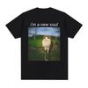 Katze Eule Lustig Meowl Meme Ich Bin Eine Neue Seele T-Shirts Unisex Kleidung Mode Harajuku Kurzarm T-Shirt Freizeit T-Shirts