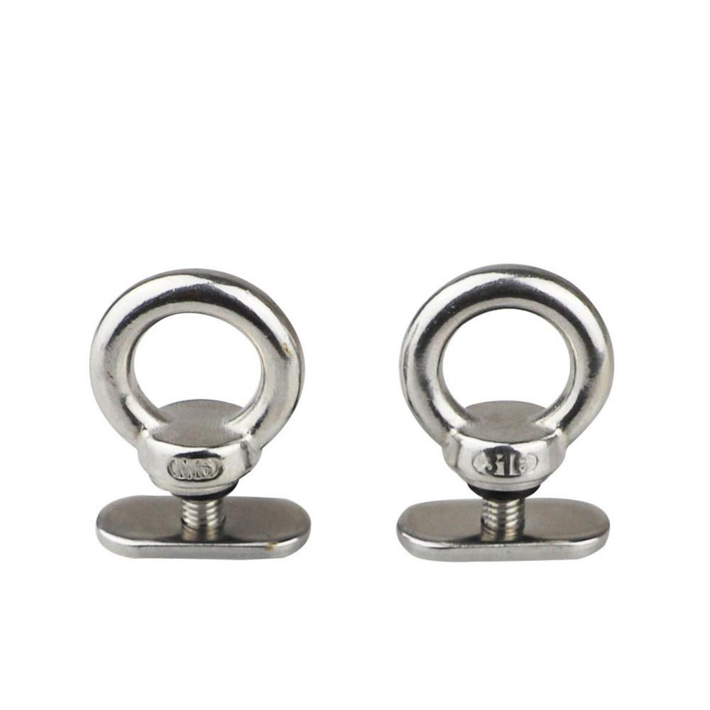 [4 Pc M6-316] Canoe Caravan Tent Kayakmodification Hardware 316 Stainless Steel Sliding Rail Track Locking Hanging Ring