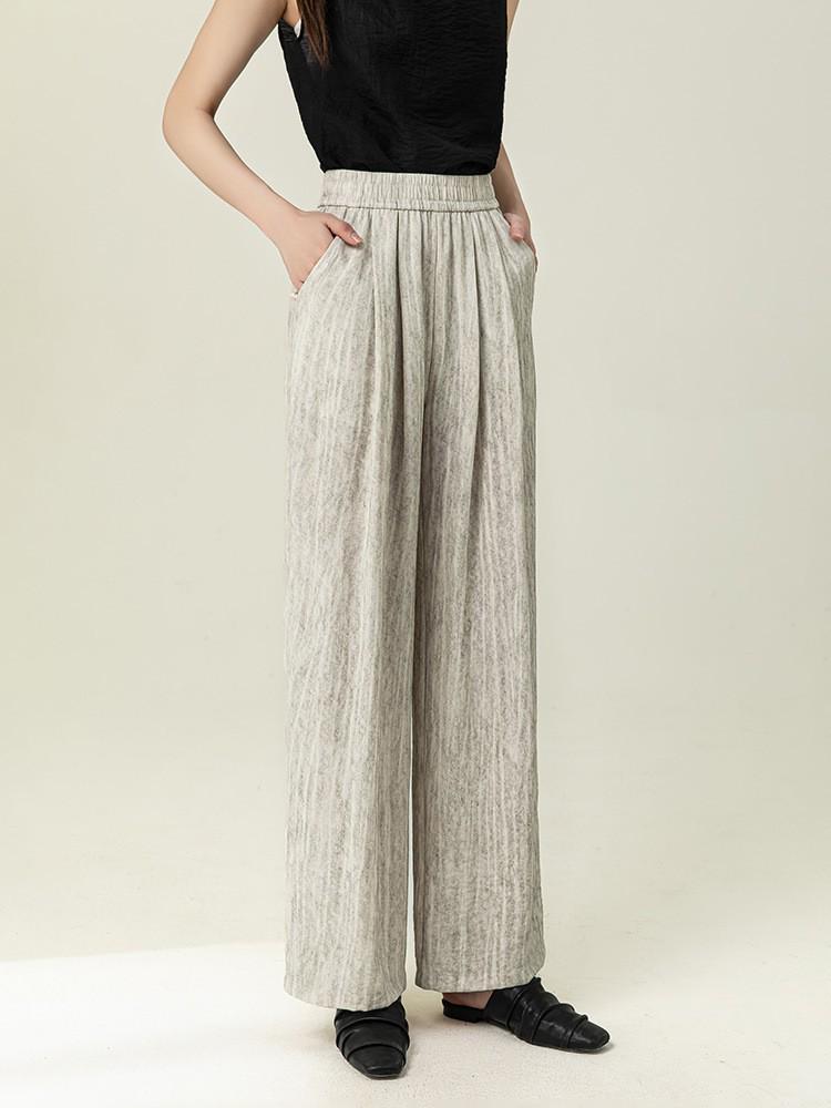 Women’s Summer Tie-Dye High-Waisted Wide-Leg Pants with Elastic Drawstring