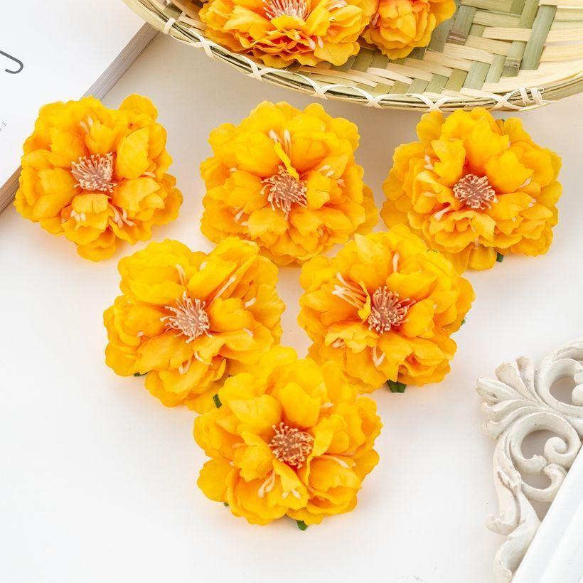 50/80pcs Artificial Silk Peony Flower Diy gift hairpin Home Party Wedding bridal bouquet wreath Decoration Outdoor Garden arch