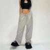 Women's High-Waist Lace-Up Sweatpants - Solid Casual Loose Joggers, Classic Baggy Streetwear Sport Dance Trousers