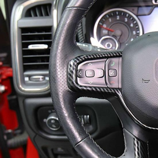 Steering Wheel Decor Cover Trim Frame for Dodge Ram 1500 2018- Accessories