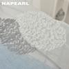 1PC NAPEARL 10%-20% Shading White Transparent Floral Embroidered Grey Leaves Tulle Sheer Voile Curtain for Living Room Bedroom