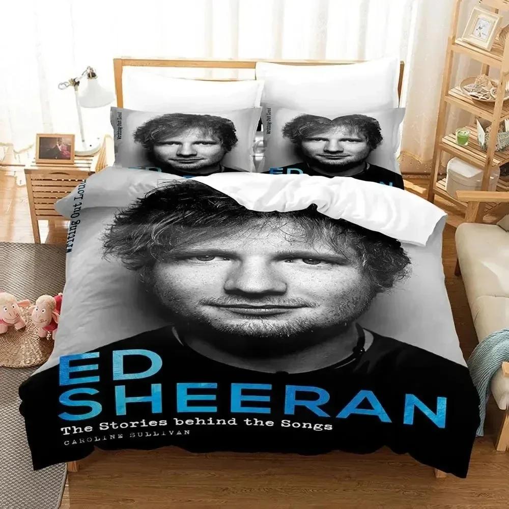 

Співак Ед Ширан MBE Комплект постільної білизни Друкований комплект ліжка з наволочкою Наволочка на ковдру М яка ліжко білизна розміру Queen King Для дому Хлопчики Дорослі 70x133cm 2pcs