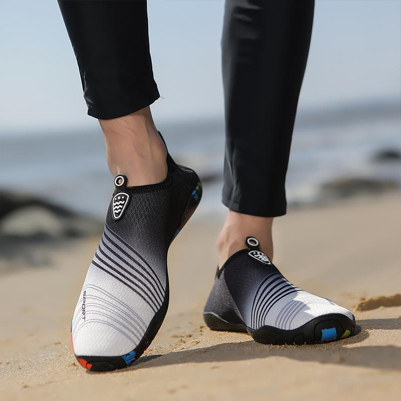 Soft Sole Aqua Shoes for Men Women Breathable Quick Dry Water Sneakers Elastic Slip-on Wading Footwear for Beach Walking Surfing
