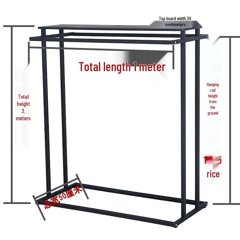 Double Row Floor-Standing Clothing Display Rack for Men & Women