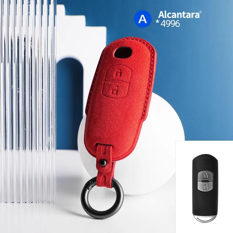 Interior Mouldings Alcantara Car Key Smart Remote Case Cover Shell For Mazda 2 3 6 Cx3 Cx5 Cx7 Cx9 Mx5 2 Buttons Keychain Access