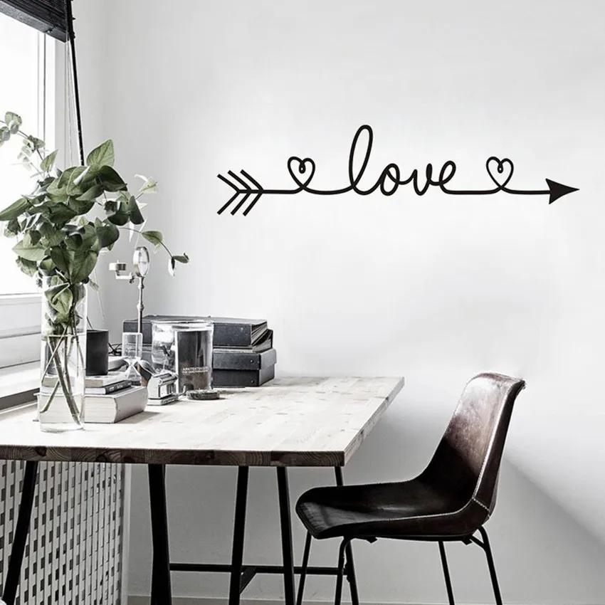 Love Arrow Wall Sticker Home Decoration For Bedroom Living Room Decor Wall Stickers Mural Vinyl Decorative Wallpaper Wall Decor