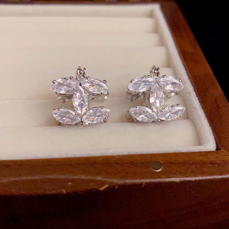 Exquisite Zircon Double C Ear Cuffs: Versatile, Fashionable Earrings for Women