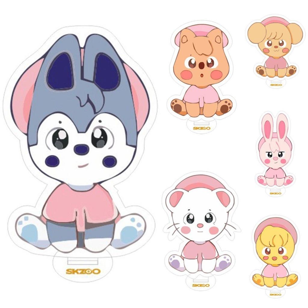 Skzoo Stray Kids Standfigur Schreibtisch-Aufsteller mit entzückendem Wolf Chan Design