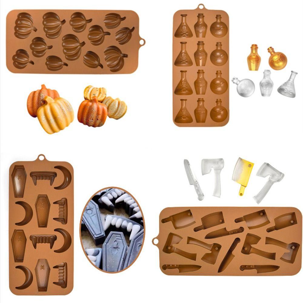 

Craft Ice Tray Cake Candy Mold Pumpkin Tombstone Halloween Chocolate Mold Silicone Pudding Mould 02