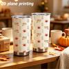 Car Tumbler 591ml Autumn Maple Leaf Elements Straw Cup Straight Tumbler Metal Drink Mug 20oz Car Straw Cup Insulated Travel Cup