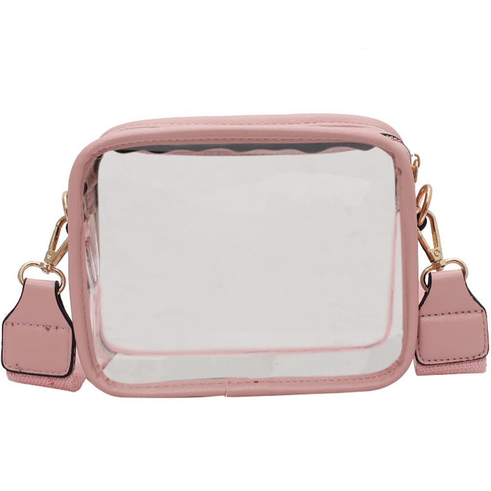 

Show Shoulder Bag for Plush Perfect for Transparent Square PU Clear Bag with Ribbon Decoration [YUYAKESHI] Ita-bag Bag, 10-15cm Toys, Events, Outings, рожевий