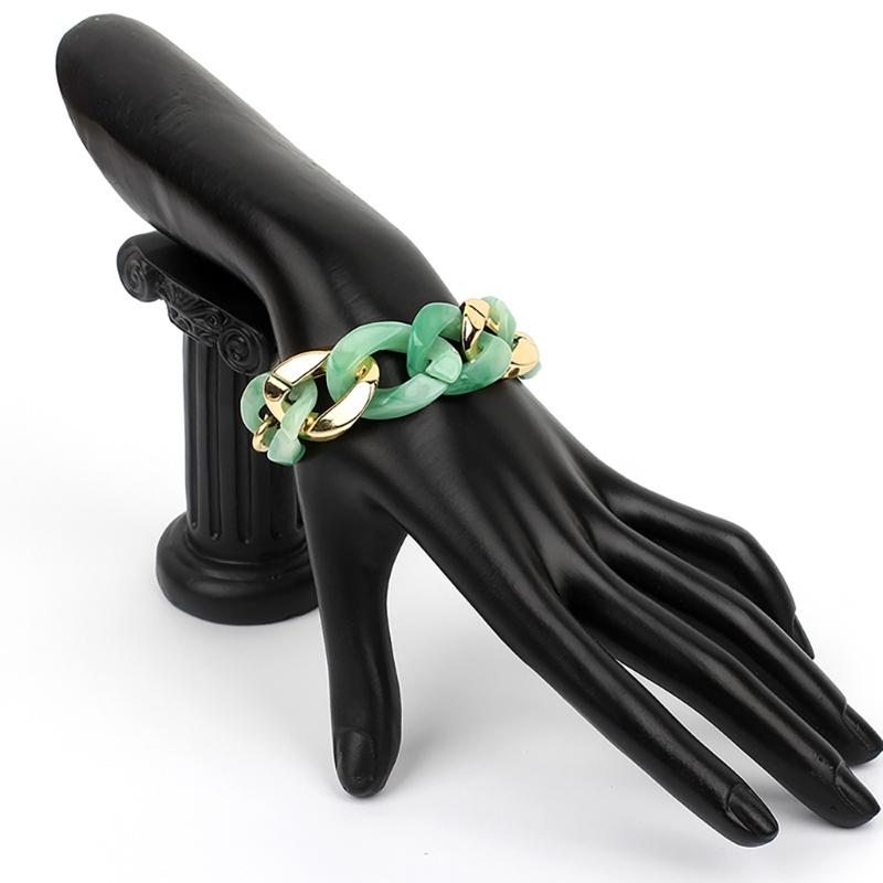 Two Tone Handchain Candy Color Resin Bangle Fashion Bracelet Jewelry Mother Day Gift for Women Autumn Winter Accessory