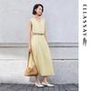 ELLASSAY Women's Lyocell V-Neck Pleated Midi Dress
