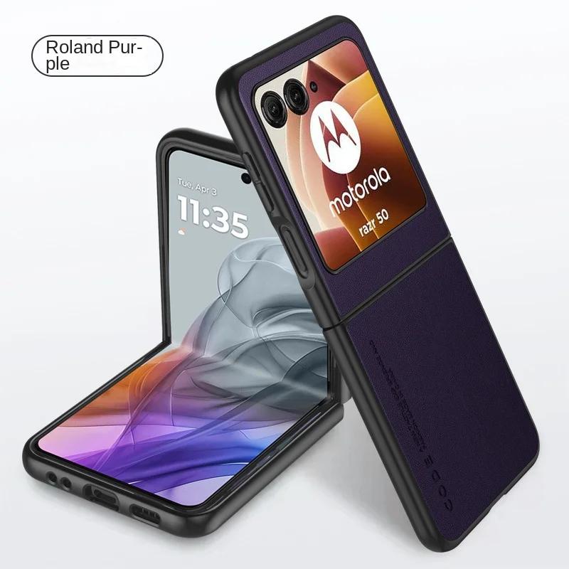 Luxury Premium Leather Cover For Motorola Razr 50 Ultra Moto Razr50 50Ultra 2025 Razr40 2025 Shockproof Hard Plastic Phone Case