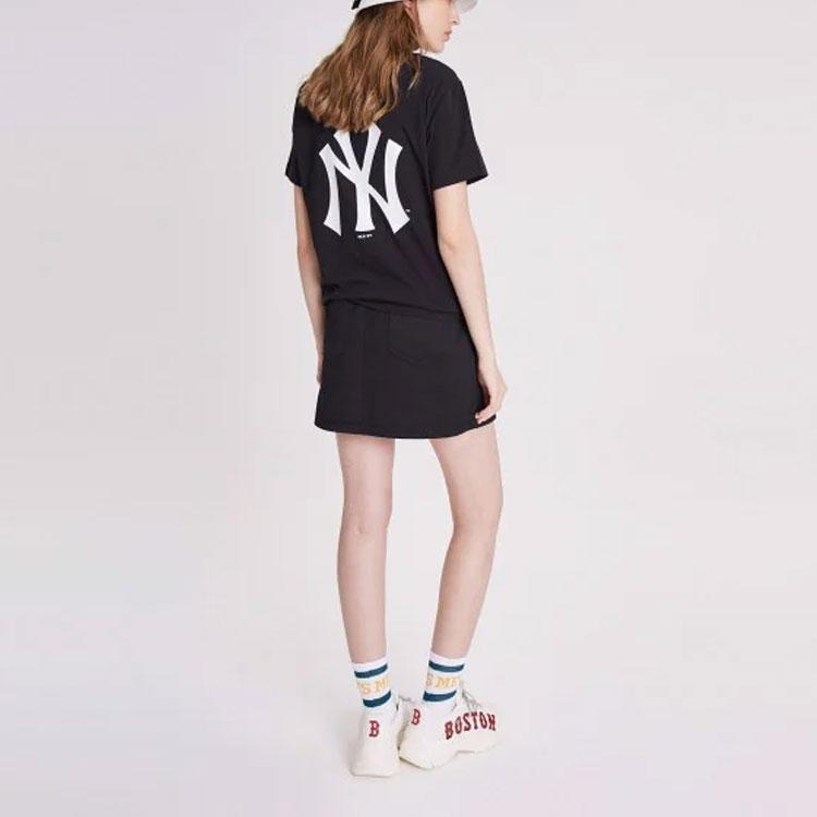 MLB New York Yankees Large Round Neck Printed Short Sleeve T-Shirt Unisex T-Shirts Black 31TS03031-50L