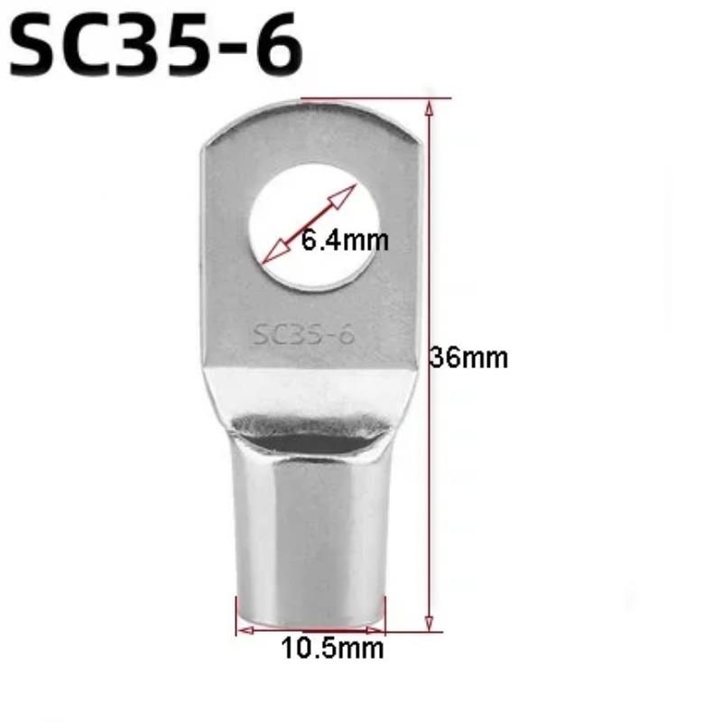 5/10 Pcs Tinned Copper Cable Lugs  Set Crimp Terminals Wire Welding Cable Connectors Suit SC16-6~SC35-12 Soldering Kit Bare Terminal