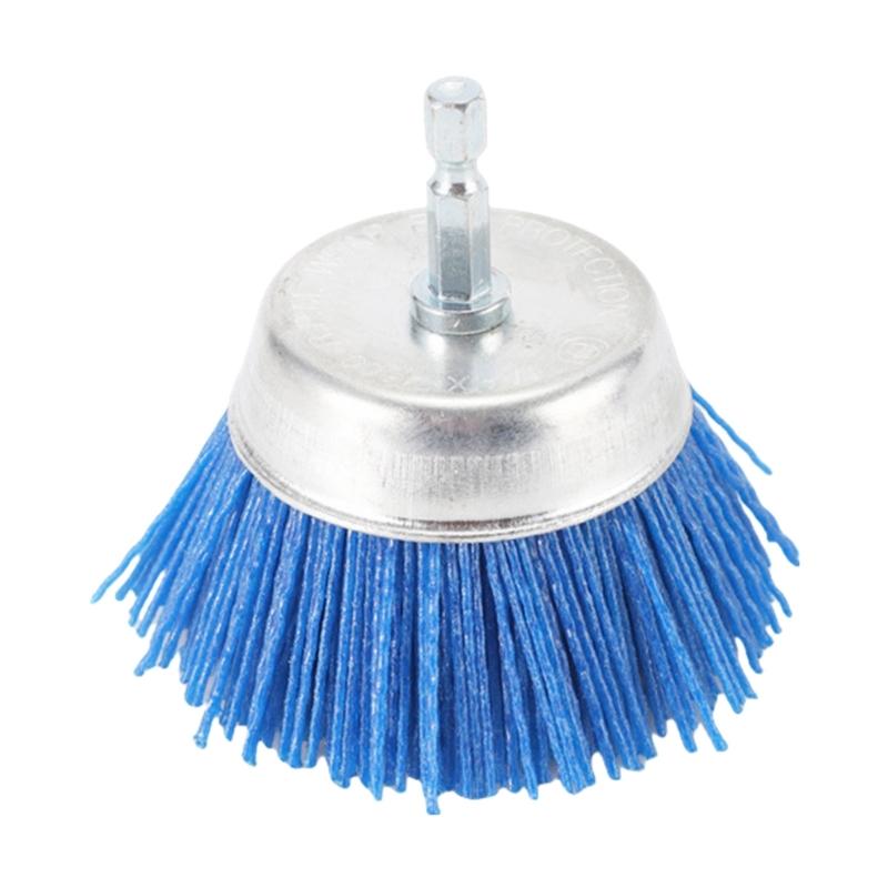 

75мм Абразивная щетина Щетка для электродрели Рукоятка 1/4 дюйма для эффективной шлифовки и полировки 1 синий