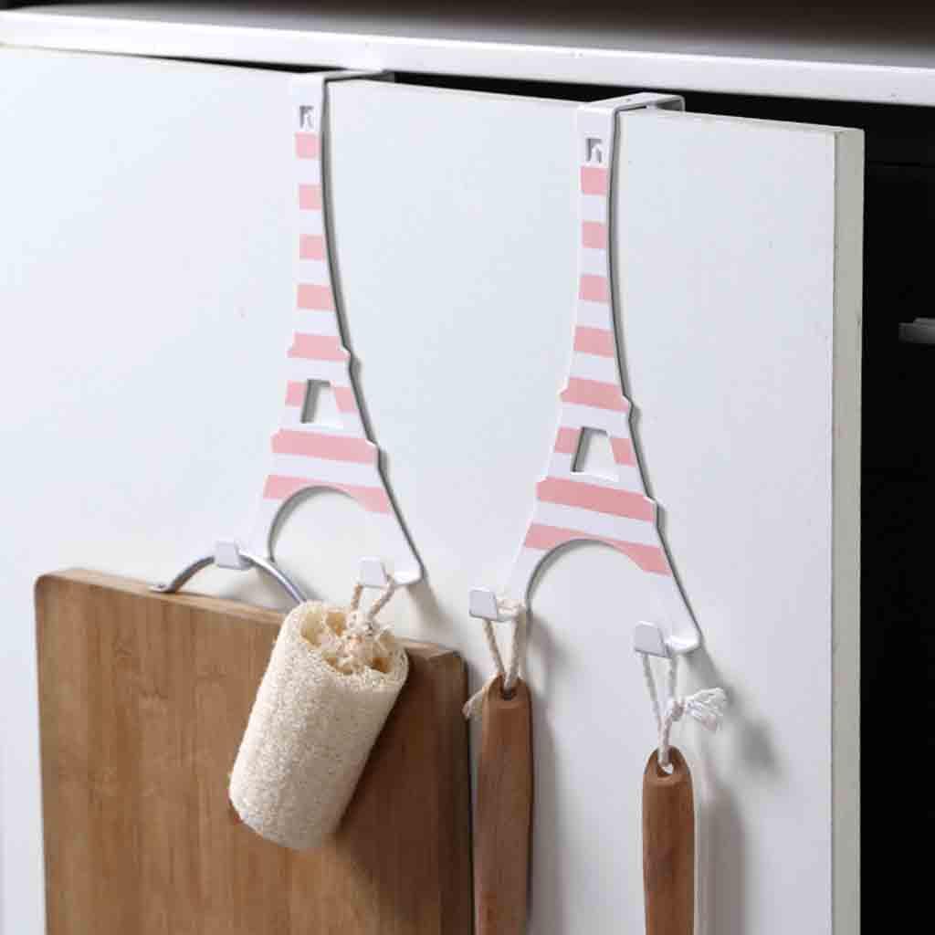 Hat Clothes Coat Towel Bag Over Door Bathroom 2 Hooks Hanger Hanging Rack Holder
