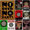 No Beer No Darts Plaque Metal Tin Signs Wall Art Decoration Vintage Posters Iron Painting for Man Cave Home Cafe Garden Club