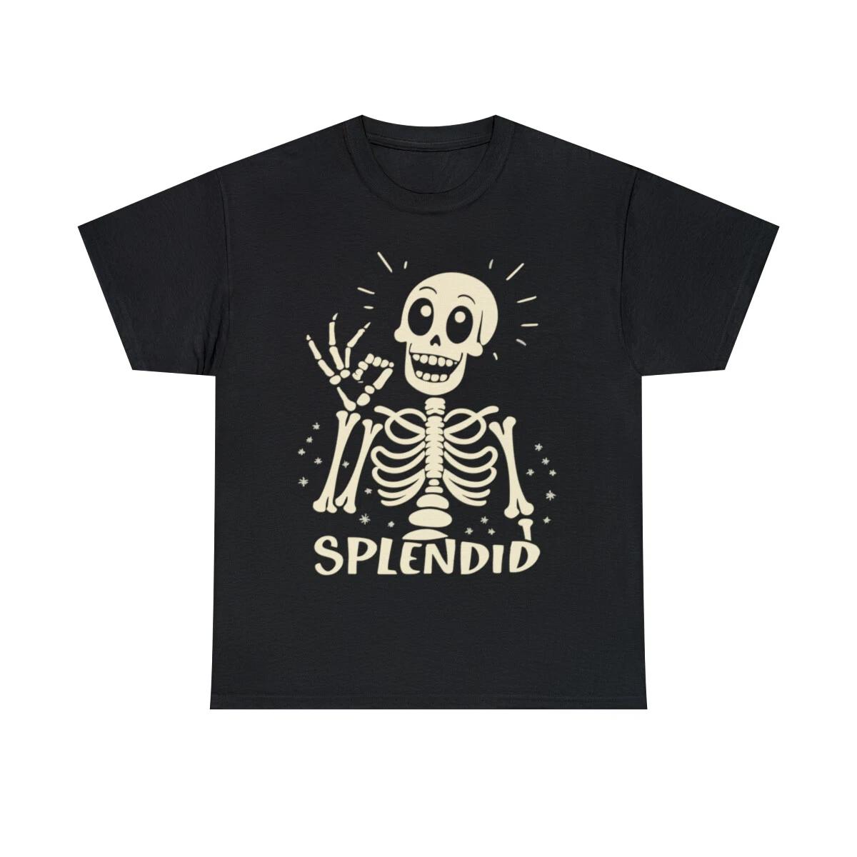 

Splendid Skeleton Funny Halloween Graphic Tee Shirt, S-5XL 3XL