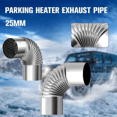 Parking Heater Accessories Stainless Steel Corrugated Smoke Exhaust Pipe, Exhaust Pipe Elbow Connecting Pipe, Durable Anti-Rust