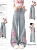 Women's High Waist Wide Leg Jeans Loose Fit Commuter Butterfly Embroidery Gradient Flared Jeans