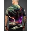 Men's 3D Abstract Cloud Print T-Shirt Lightning Nebula Graphic Short Sleeve Crewneck Tee Colorful Summer Casual Tops Streetwear Harajuku Clothing