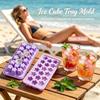1pc Flower Ice Cube Tray with Lid for Parties Home, Cherry Blossom Shaped Ice Cubes, Makes 18pcs At A Time, Chocolate Soap Jello