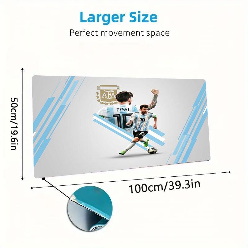 Tappetino Mouse Grande Dimensione Messi Cuscino Grande per Tavolo da Gioco Antiscivolo Laptop Tablet Mousepad Grande Tappetino XXL Mini PC Playmat Con Bordo Bloccato