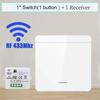 Interrupteur d'éclairage intelligent sans fil 433Mhz RF 86 Interrupteur mural 1/2/3 Gang Interruptor Interrupteur d'éclairage intelligent Mini récepteur relais pour maison Lumière LED Lampe Ventilateur