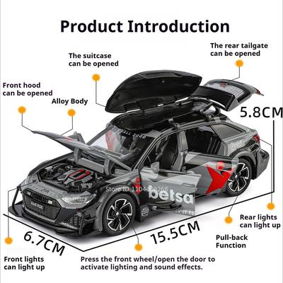 1:Modèle de voiture jouet RS6 SRT Tomahawk à l'échelle 32 en alliage moulé sous pression Son Lumière Tirer en arrière Édition Piste Modèles Cadeaux pour petit ami