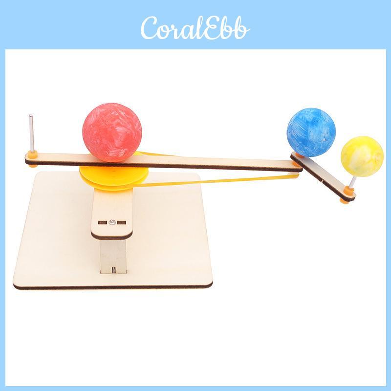 Science Experiment Diy Wooden Earth Moon Sun Solar System Model Kit Educational Toy For Kids