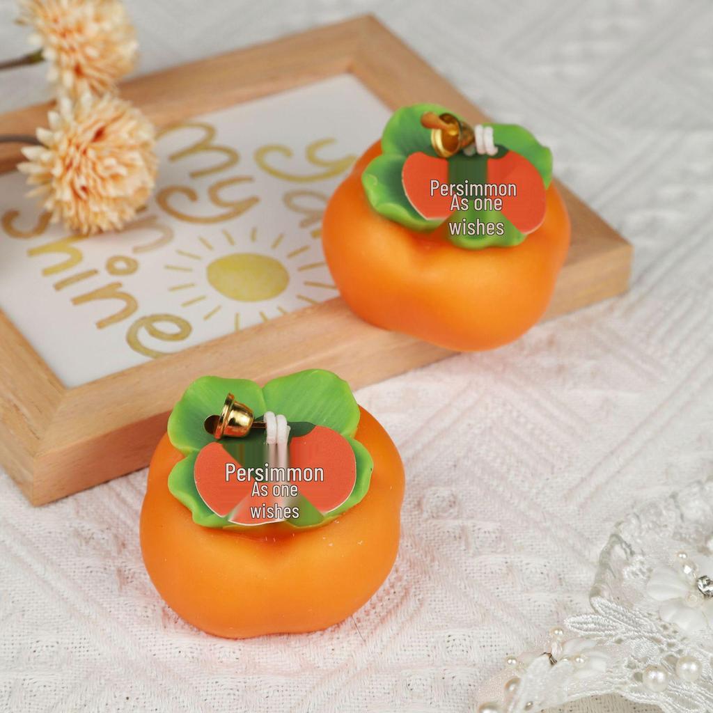 Persimmon Ruyi Creative Candlestick: Auspicious Home Decor & Wedding Souvenir