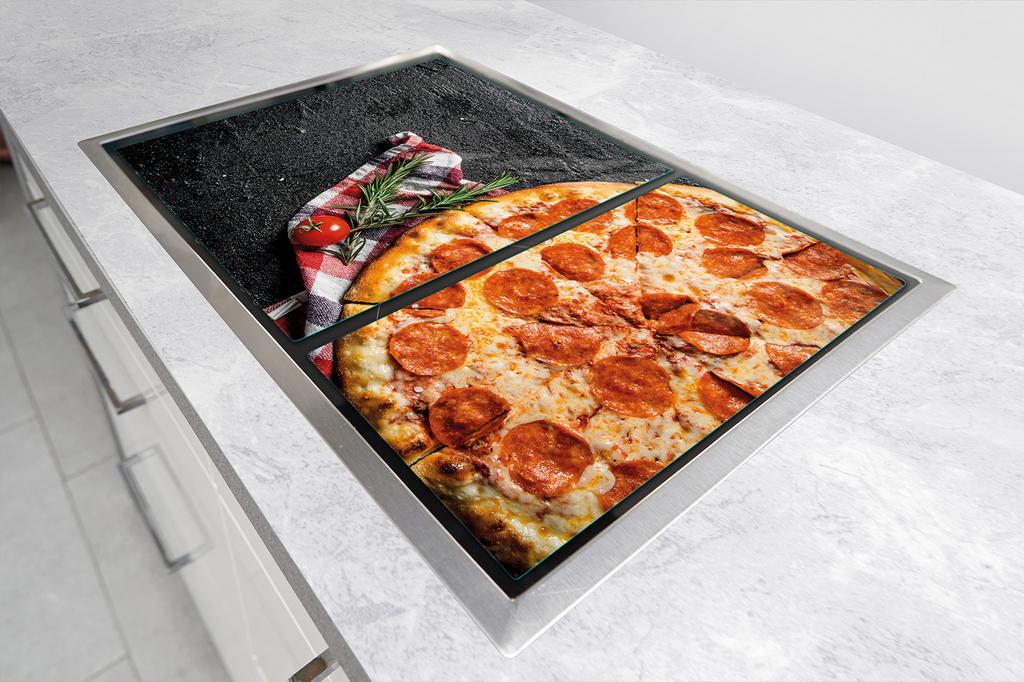 SZKLANA PŁYTA OCHRONNA NA KUCHENKĘ 75x52 PIZZA
