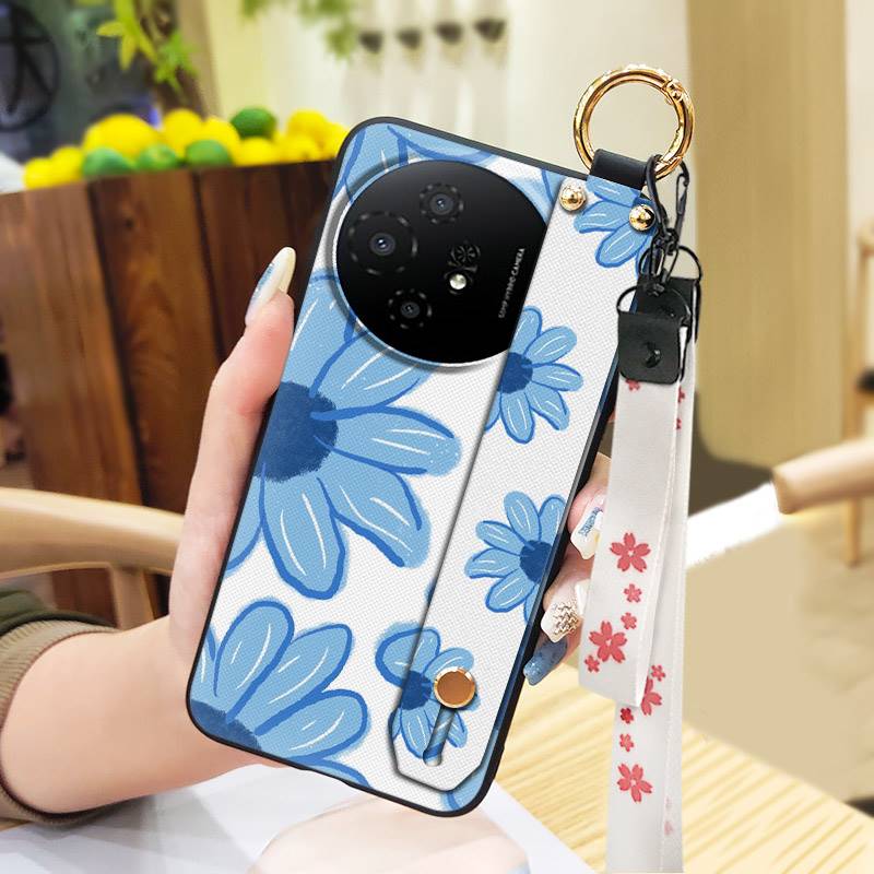 Fashion Design Protective Phone Case For TCL 50 Nxtpaper 5G/50Pro Nxtpaper 5G Wristband Kickstand Dirt-resistant Flower