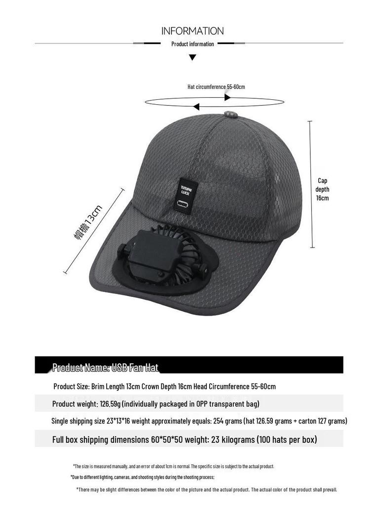 Adjustable Electric Fan Hat: Full Mesh Sun Hat for Men and Women