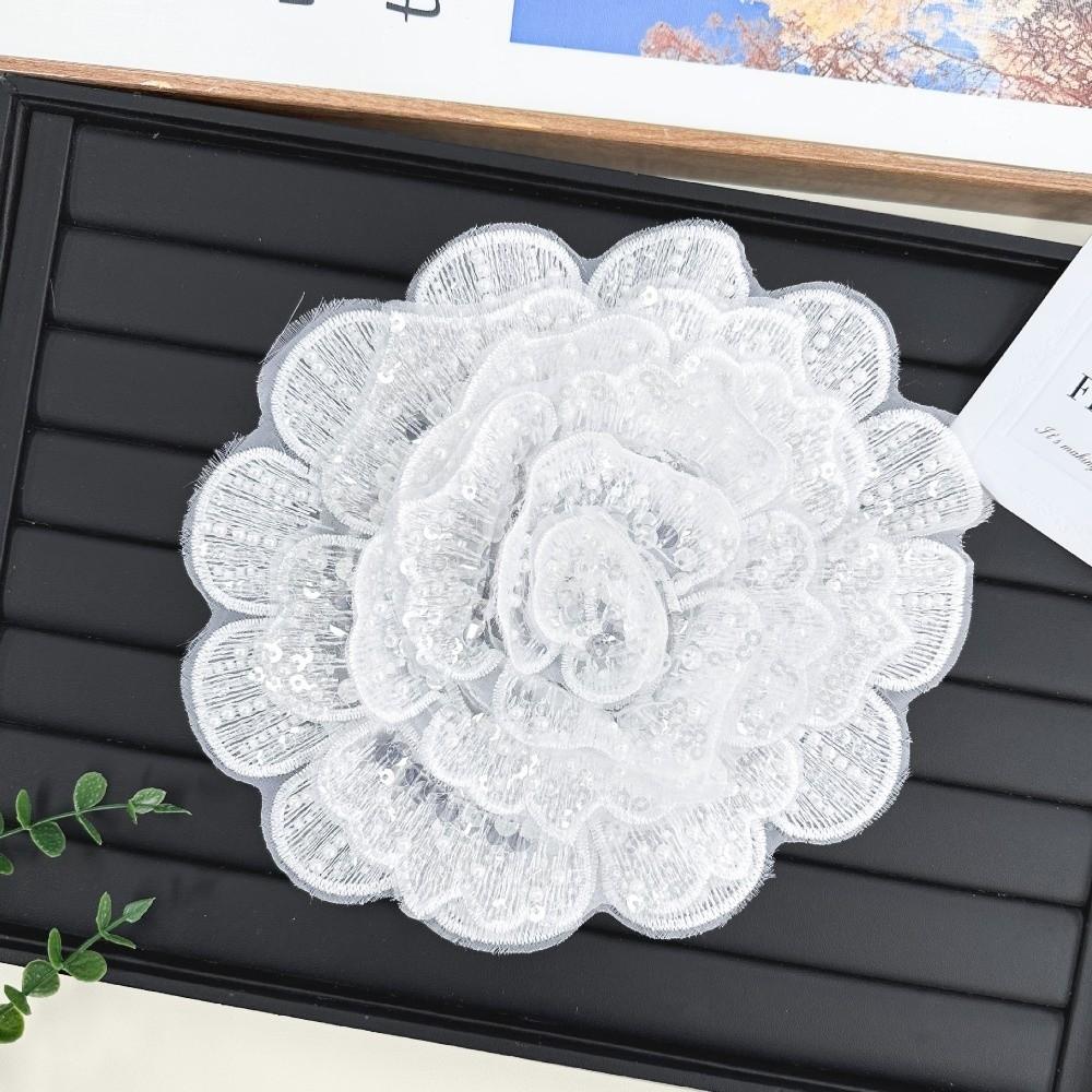 Full Diamond Rose-Shaped Patch Heavy-Duty Large Flower Applique Skirt Corsage Patch Cloth