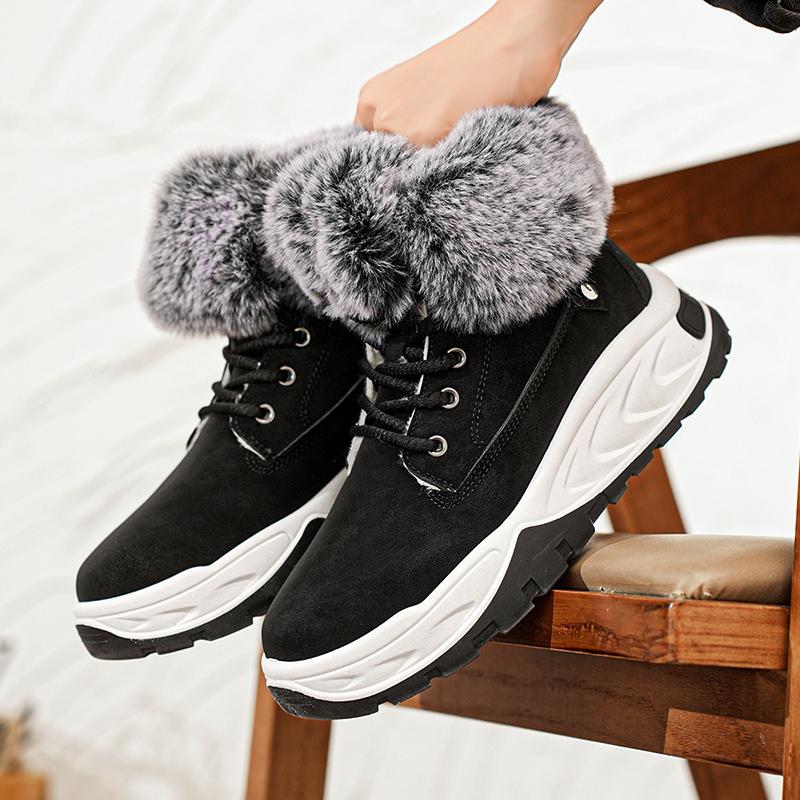 Men's High-top Outdoor Boots Large Size Hiking Boots Plush Warm Russian Winter Boots Men's Snow Boots