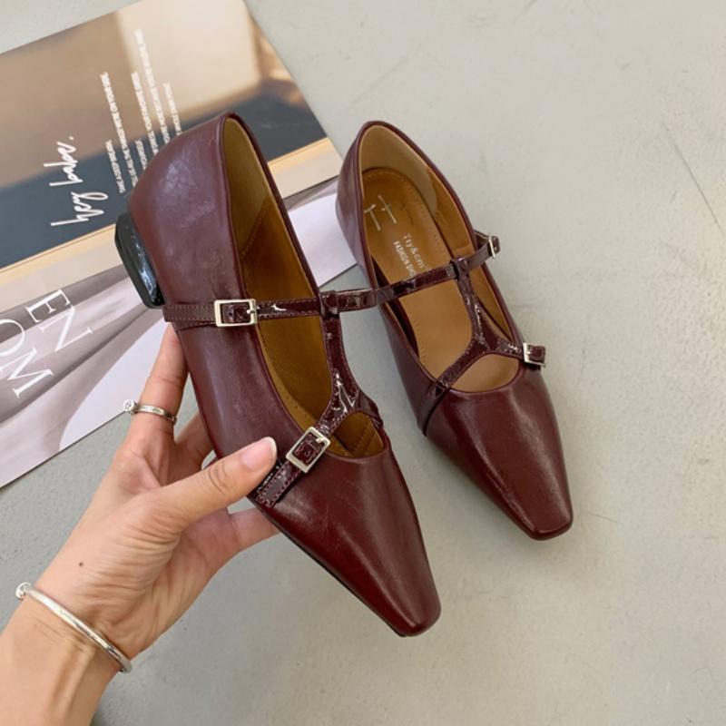 

Bailamos 2025 Ladies Women Flat Shoes Flat Heel Slip On Dress Ballerinas Shoes Fashion Brand Buckle Women Elegant Laofer Shoes M 35