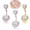 1pcs Red Zircon Curved Heart Belly Button Ring 14G Sexy Body Navel Piercing Nombril for Women Stainless Steel Blue Color Belly R