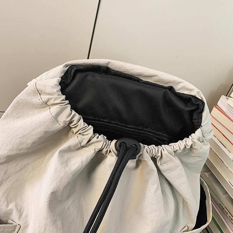 Women Solid Color Backpack Men Lightweight Travel Bag Large Capacity Backpack