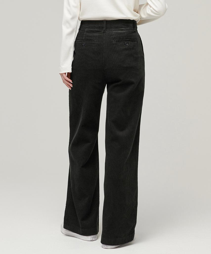 MUSINSA STANDARD WOMAN Women'S Wide Corduroy Pants [Dark Gray]