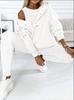 1116 European and American new women's clothing sports and leisure hooded pocket sweater threaded slim trousers set