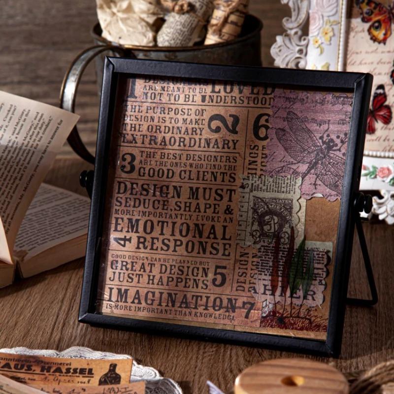 30pcs/pack Vintage Style Material Paper for Decorative Scrapbooking Diary Album Lable Journal Planner Scrapbook Stickers